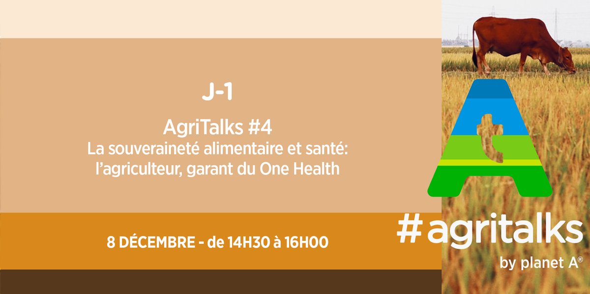 #JournéeMondialeduClimat  J-1 avant le dernier #AgriTalks. RDV demain à 14h30 pour discuter de la "souveraineté alimentaire et santé : l’agriculteur, garant du One Health"

Il est toujours possible de s'enregistrer ➡ app.livestorm.co/planeta/agrita…