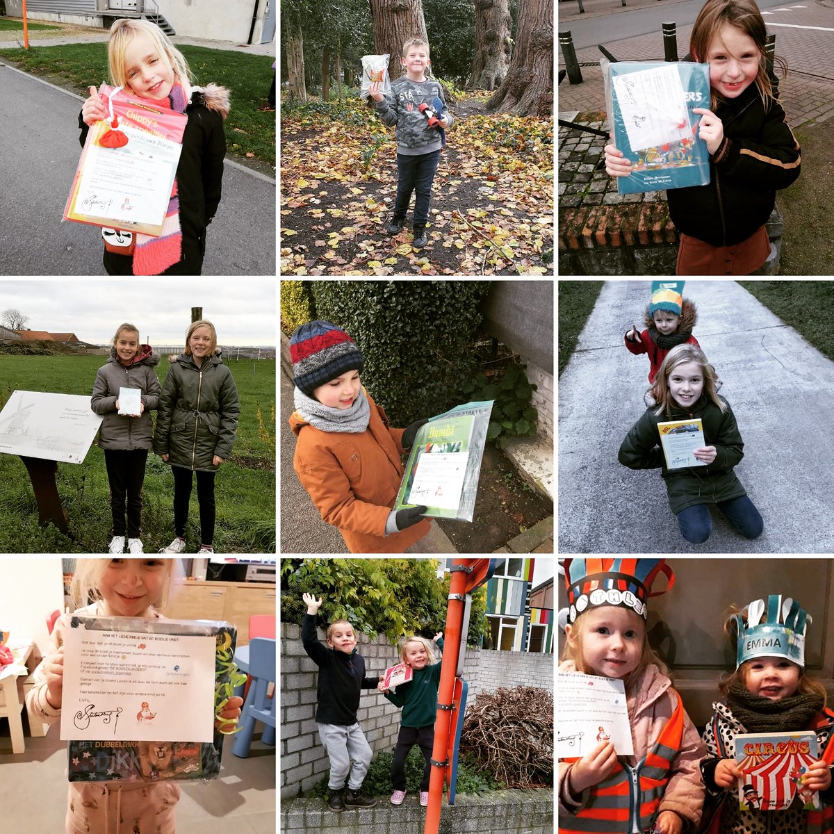 Boekenjagers's tweet photo. Alweer honderden kindjes blij kunnen maken met ons Sint-evenement!! 😍❤😃 
👉Vond jij ook een boek? Laat het even weten op https://t.co/1gEeAuIyGK of op https://t.co/SE7ERMuLEP ! :-D 
#Boekenjagers #zwerfboek #nagenieten #kinderboeken #sinterklaas #sinterklaas2020 https://t.co/3l4qGZl45t