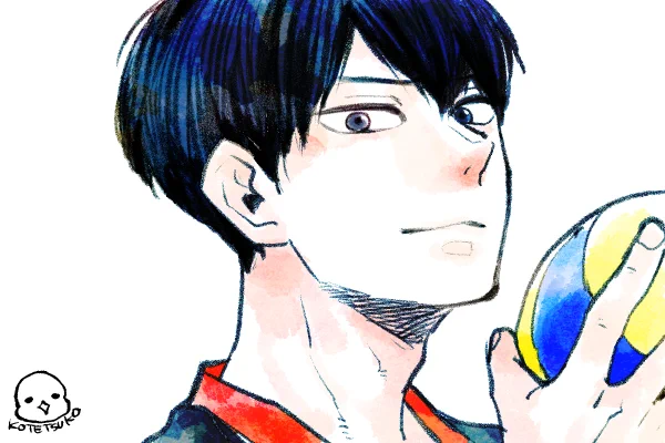 さっき録画しといたアニメ観て描きたくなったかげやまとびお🏐はぁ〜かっこいい…あかんあかんネームせな🤦 
