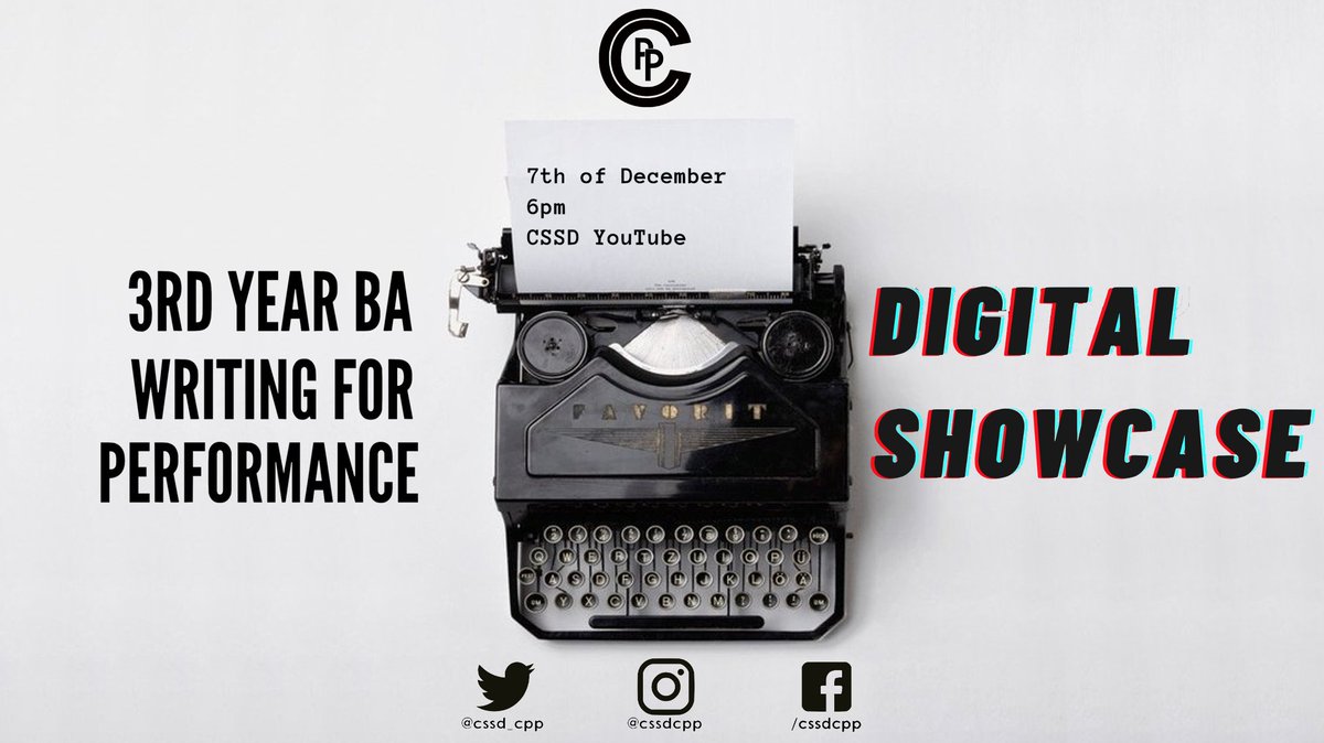 cssdcpp's tweet photo. Tonight (Mon 7 Dec), our WfP 3rd years will be showcasing their writing!

Here is tonight's line up (thread):

#theatre #writing #missinglivetheatre #livestream #playwriting #playwright  #performance #acting #theater #theatrelife #performingarts  #stayhome #lockdown #CSSDLondon https://t.co/HnzVVyiOrR