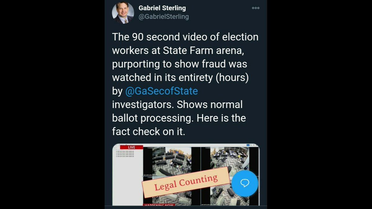 New thread...I'm gonna bring a little thunder and lightning with this one... Gabriel Sterling posted this little number yesterday evening and he decided to use lead stories as a fact check on the election fraud, so let's run with it shall we... https://leadstories.com/hoax-alert/2020/12/fact-check-video-from-ga-does-not-show-suitcases-filled-with-ballots-pulled-from-under-a-table-after-poll-workers-dismissed.html