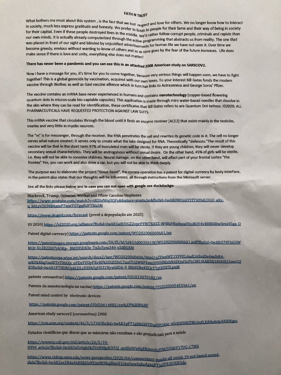 jackpalfrey's tweet photo. “Our thoughts will be influenced, all through instructions from the Microsoft server”

Thrilled to report that the Covid tinfoil hat lot are apparently now going door-to-door in Leytonstone lol https://t.co/JFzmmbHqnS