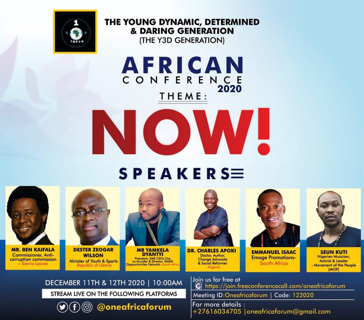 I will be speaking during the One Africa Forum to the 'Young, Determined and Daring Generation (YD3G)' of Africa  on the 'The Dynamics of Corruption in Africa and the Role of the YD3D in Curbing it'. See Flyers for details: #oneafricaforum #TheY3DG #africanconference #OneAfrica
