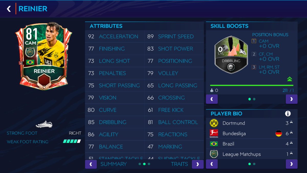 Then CAM.. there are not lot CAMs released.. We all know the beast Bruno.. but there are other unseen cards Current locomotive miracle is here.. what a card... everyone must try his card.. and the young beast.. shapeshifter Reinier... Bad boost.. though he is great in H2H