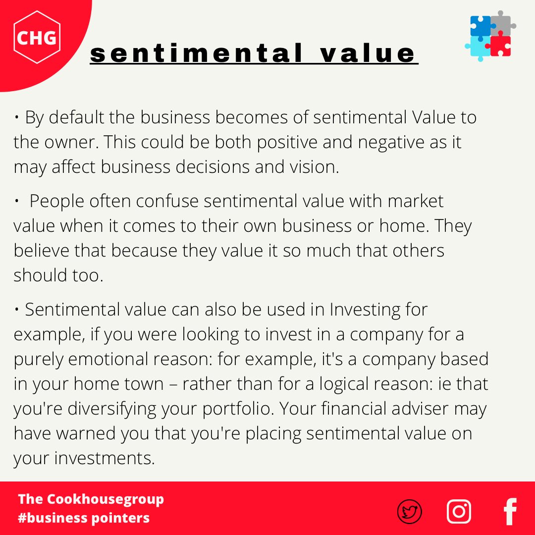 cookhousegroup's tweet photo. We talk Sentimental value in Business today! 

#business #Entrepreneurship #entrepreneur #finance #investing #sentimentalvalue #innovation #marketing #accounting https://t.co/XzuTzrROlR