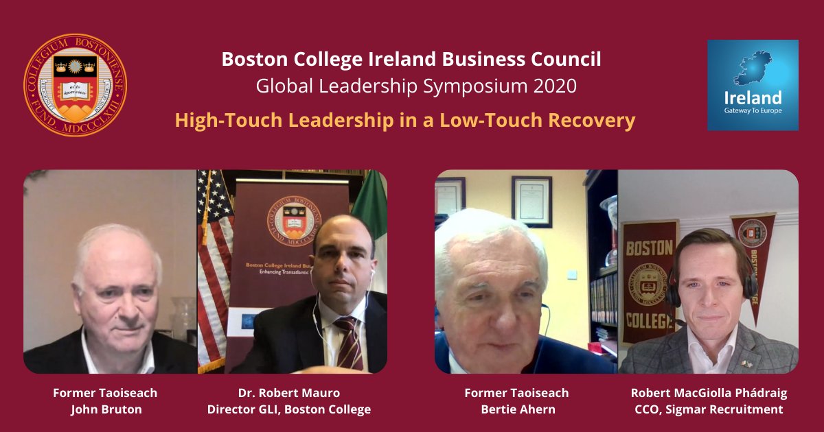 SigmarIrl's tweet photo. Thanks to everyone who attended our 1st virtual "BCIBC Global Leadership Symposium" on Thursday with two former Irish Taoisigh Bertie Ahern and John Bruton, who shared their thoughts on their term in office as well as on the current political and economic landscape #bcibc https://t.co/znysYfhT1f