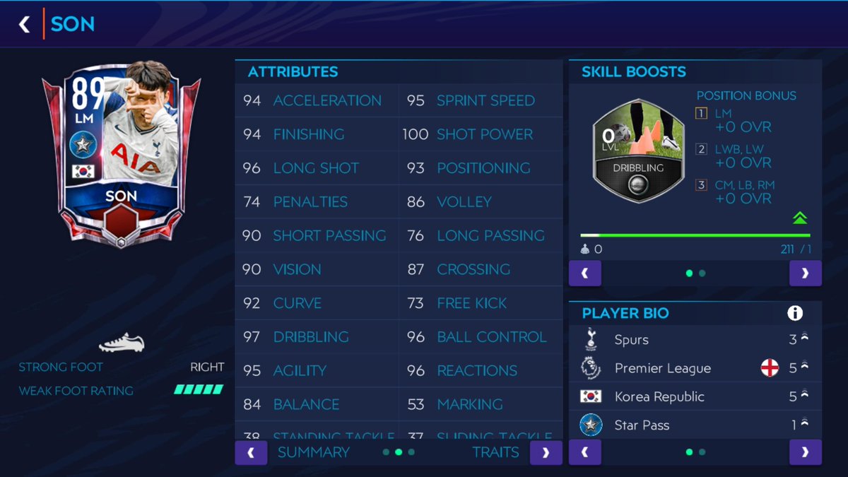 Here are the LMs... best to try Right footed LMs.. these cards are based on Pace+ Shooting+ Crossing+ Passing.. This Taison card and Son card are rocking the game... everyone must try this cards