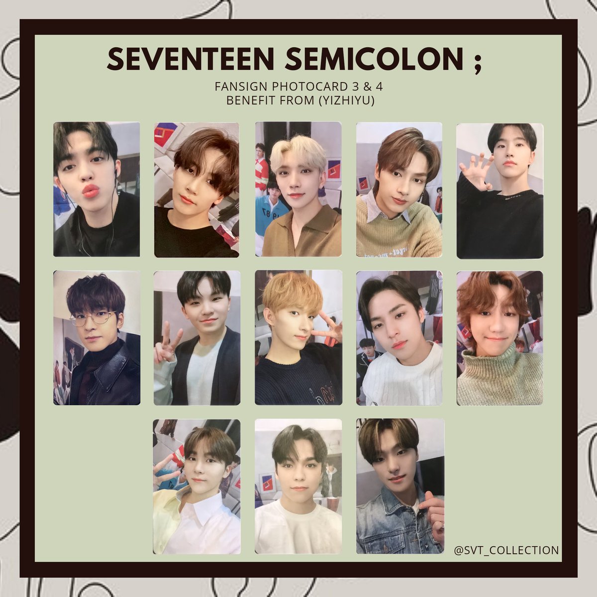 세븐틴 세미콜론 중국 특전 포카 모음 세븐틴 세미콜론 중국 一直娱
