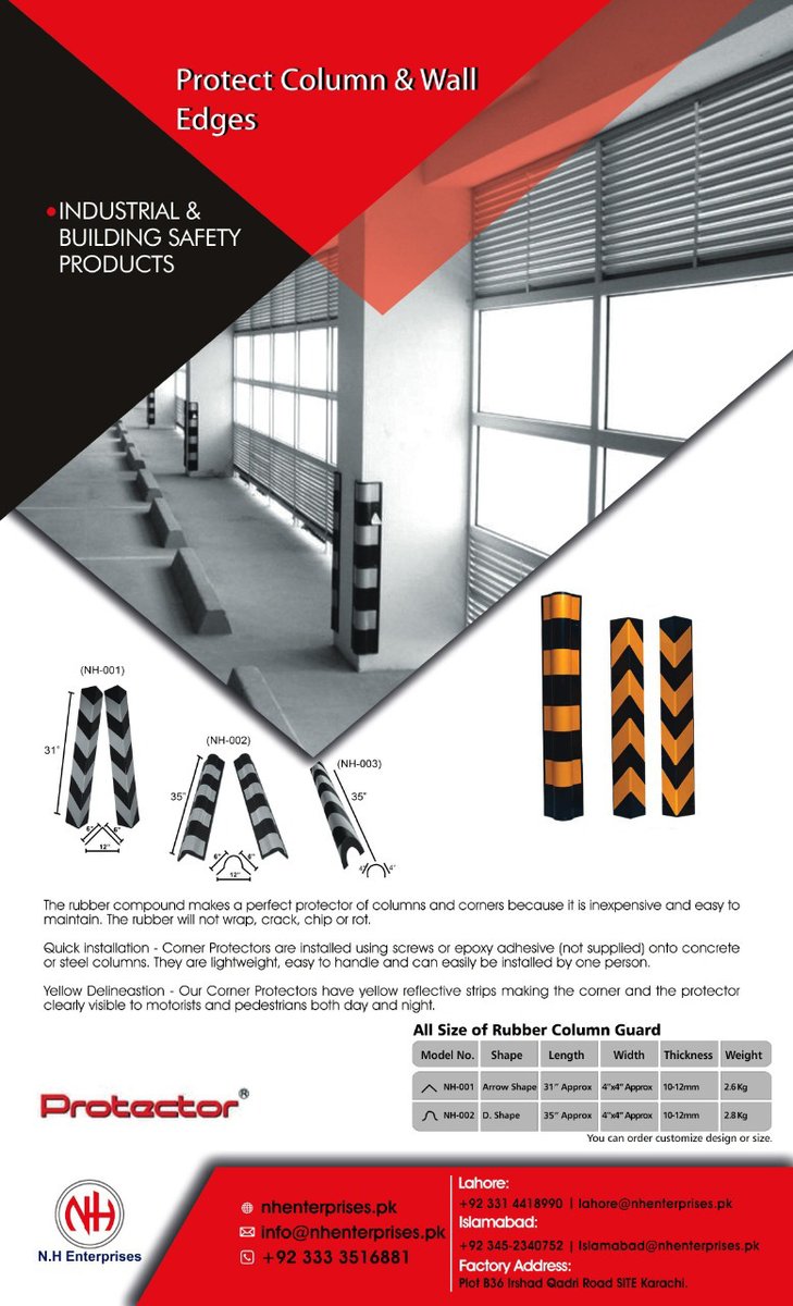 EnterprisesNh's tweet image. Column Guards Protect your building pillars.
#StrongStructure #Buildingparking #Protector #protectyourself