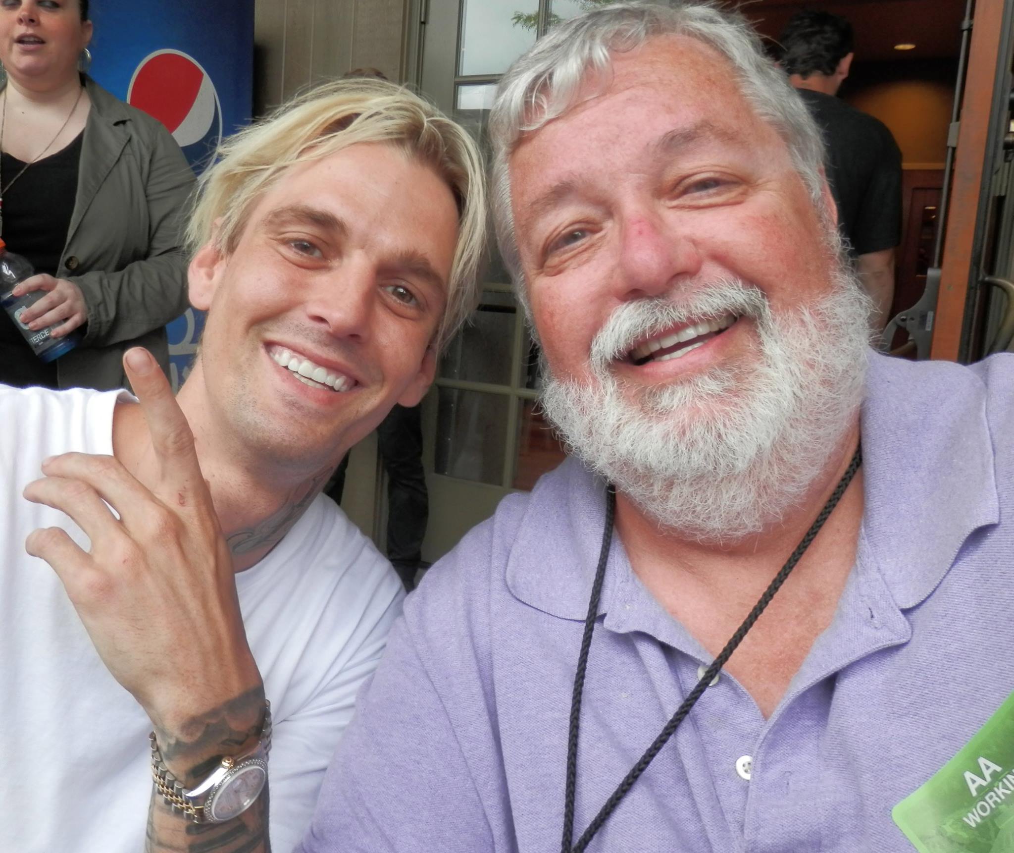 Happy 33rd birthday to singer Aaron Carter...here backstage at Bethel Woods! 