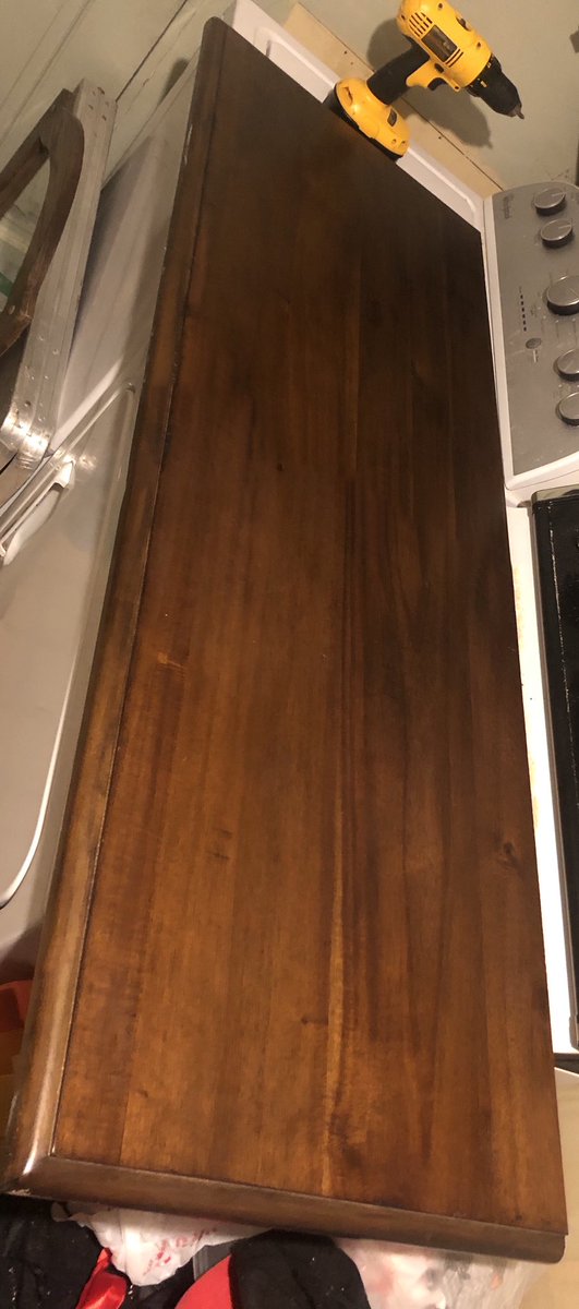 We’re crafty, sometimes.. building a new desk for someone, here’s our finished top, will be finishing up the rest later today