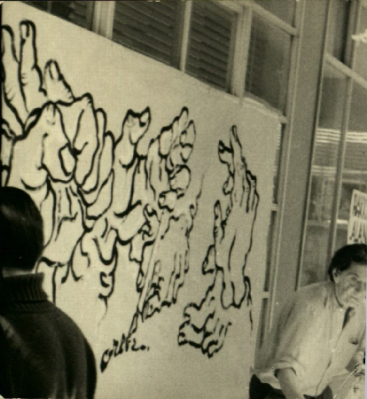 #AbidinDino ile Metin Altıok'un yaptığı bir duvar panosu.