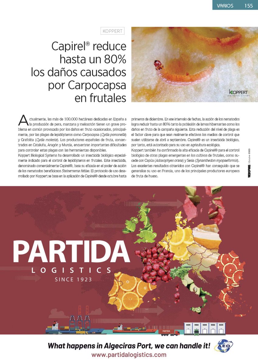 RevistaMercados's tweet photo. #Ed151 🍑🌳 @KOPPERT_ES ha desarrollado un insecticida biológico especialmente indicado para el control de lepidópteros en frutales https://t.co/xKzV9L3HTf https://t.co/8RQinNOoAg
