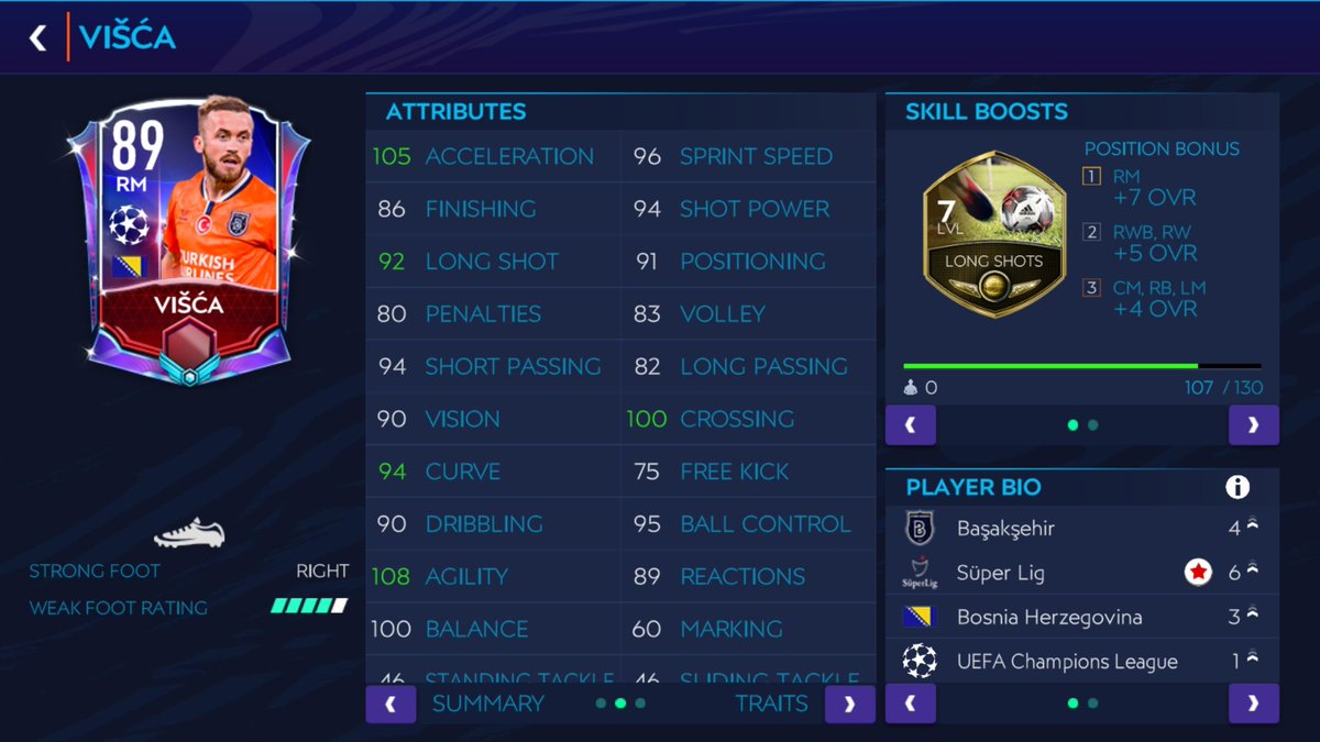 And RMs.. these cards are also based on Pace+Shooting+Passing+crossingAs I already said we fail to use the best cards coz of chem issue... that Visca card is in next level.. I suggest you to try and.. Lozano if he is trained to 85.. no one can stop him
