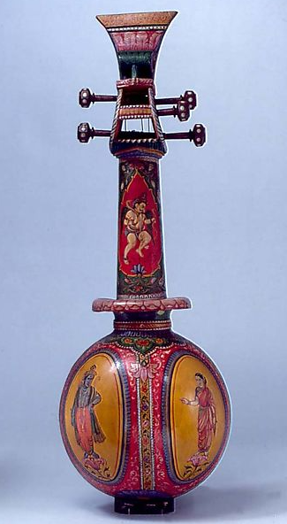 i couldn't believe my eyes?Sursanga19th centurysuch Richly decorated musical instruments were often given as gifts & used for display or wall decorations. This instrument is painted in Mysore style & belly depicts both Ganesha &SarasvatiHave you seen? http://metmuseum.org/art/collection/search/503937
