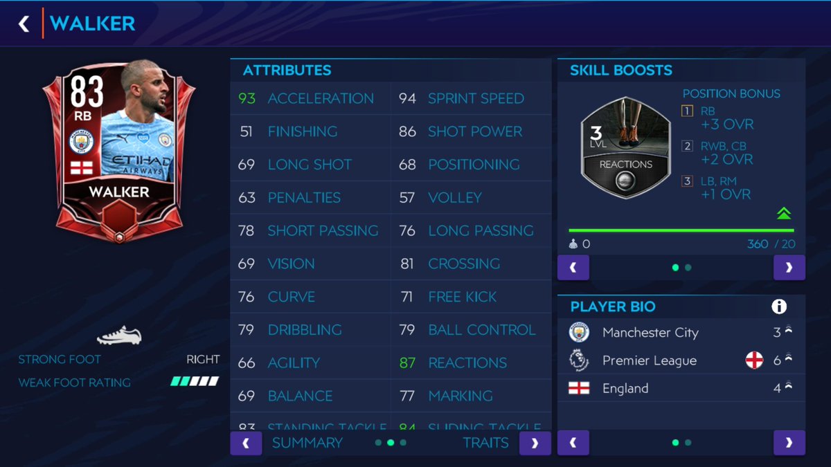 RBs.. not many RBs released till.. from the base cards.. Semedo is awesome coz of his pace and Walker seals his place too.. and the unknown beast is Tavernier.. if we train him to 85.. his is the best..