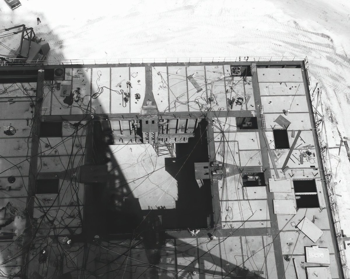 A view of the launch platform itself as it was still being built in July of 1964. The launch platform covered an area close to half an acre.