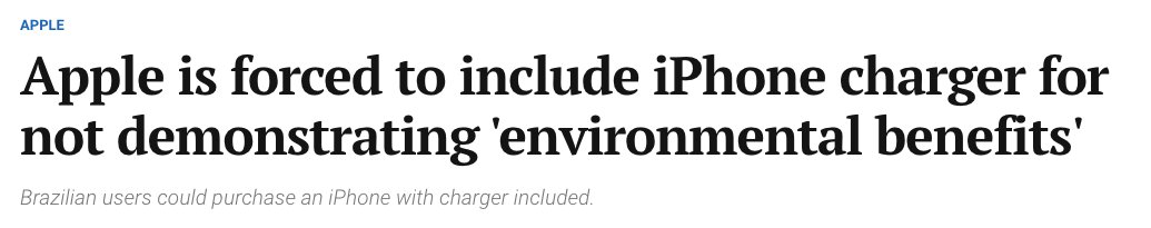 pointbrief's tweet photo. Umm, what should Apple do to save the environment then? 🤔 https://t.co/i5ugtRzhuQ