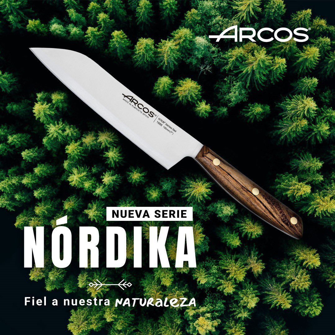 Arcos's tweet photo. Nueva serie NÓRDIKA: Hoja de Acero Inoxidable Nitrum ®, Mango de Madera Ovengkol y Filo Seda. ¡Descúbrela!

https://t.co/CeKGKfZwYq

#CuchillosArcos #Nordika #MadeInAlbacete #knife #arcos https://t.co/Xil0Hh9imP