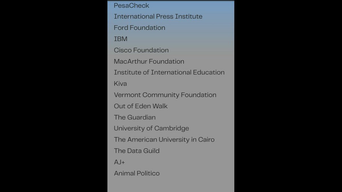 Meedan has a lot of interesting supporters like :Knight FoundationProPublicaUniversity of Hong KongGoogleOmidyar NetworkWITNESSThe Carter CenterIBMFord FoundationCisco FoundationOut of Eden WalkMacArthur Foundation and more