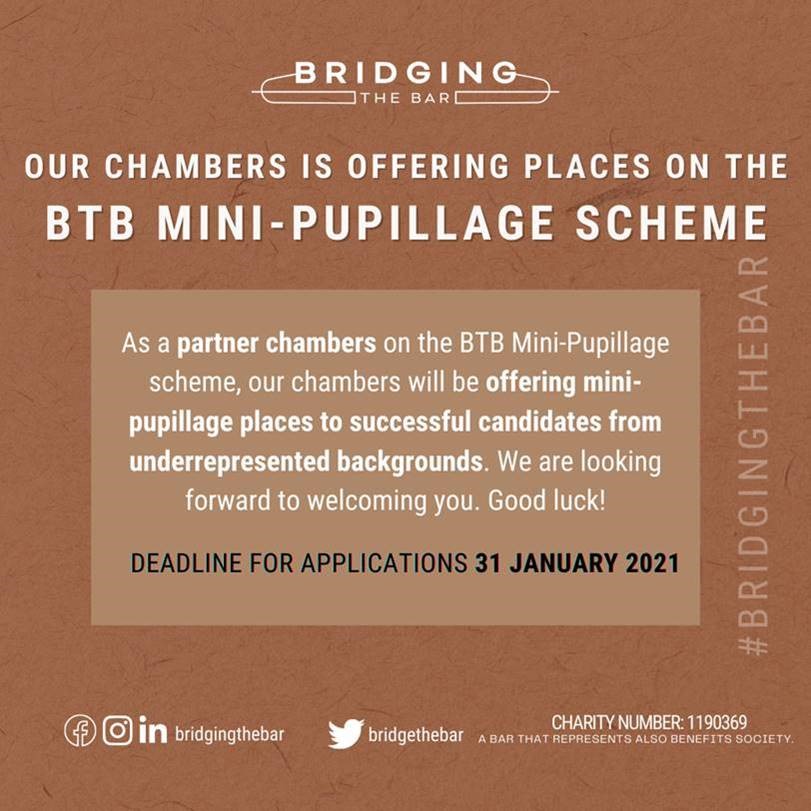 ParklanePlowden's tweet photo. We are delighted to announce that Parklane Plowden will be joining the Bridging the Bar scheme regarding mini-pupillages. To find out more about the fantastic work of @BridgeTheBar in increasing access opportunities of underrepresented groups, visit: https://t.co/0st36R5J9Y https://t.co/mqJ8fojBlP