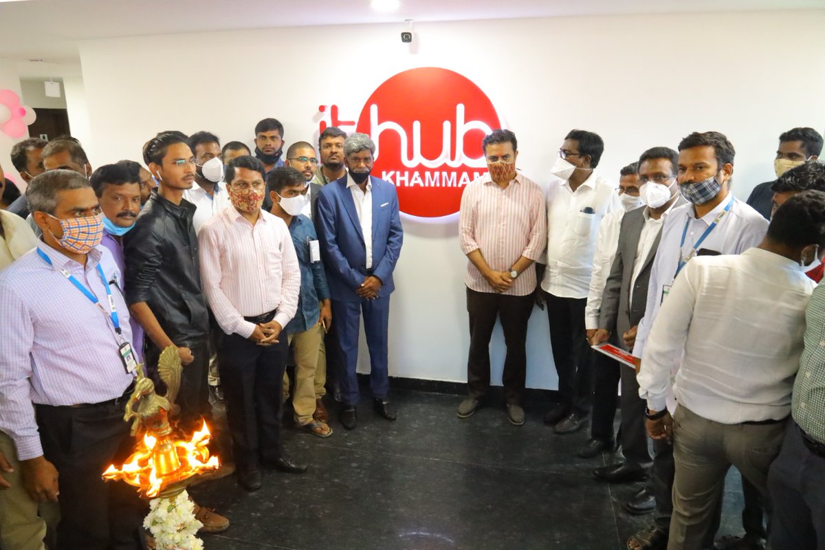 MinisterKTR's tweet photo. Aiming at expanding the IT industry to the Tier-II cities in Telangana, IT Minister @KTRTRS inaugurated the IT hub in Khammam today https://t.co/P0fUT4tQE0