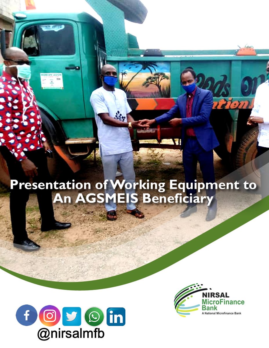 NirsalMFB's tweet photo. Presentation of Equipment to AGSMEIS Beneficiaries in different states.  
To apply, kindly visit our website, https://t.co/OBpMW6eUDi https://t.co/9Nup3HP5ZS