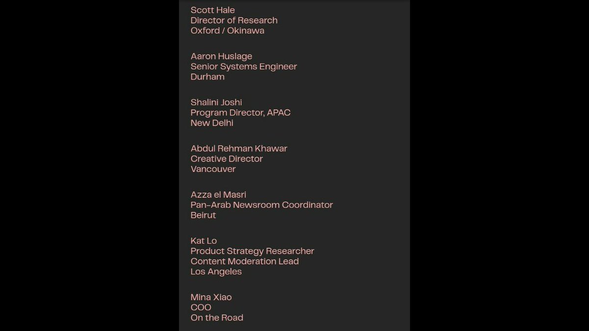 Here's the list of Meedan's board members and team        
