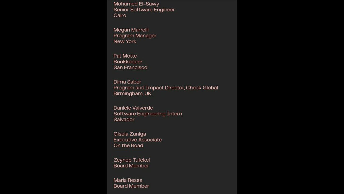 Here's the list of Meedan's board members and team        