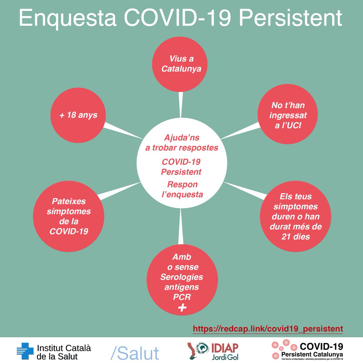 Stroncio7's tweet photo. Tens símptomes de la COVID-19 que duren més de 21 dies? Ajuda’ns a saber-ne més! Participa en l’enquesta 👉https://t.co/q8Ge8M1qLn 👈@covid19persist1 @IDIAPJGol @apicsbcn @salutcat https://t.co/Tn67N9zJ8k