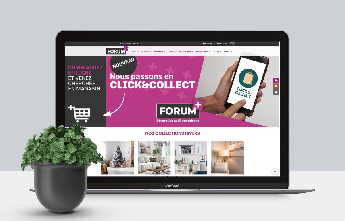 En ce moment, nous accompagnons nos clients commerçants dans la mise en place du #clickandcollect. Découvrez par exemple le site Forum+
forumplus.fr