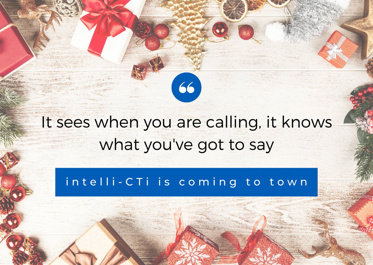 As a member of a support desk, it can be daunting when you pick up the phone without knowing who's on the other end 😬

Luckily, intelli-CTi's screen-pop notifies you of a caller's identity to avoid an un-personalised customer experience🤩

What better way to kick-off their Xmas?