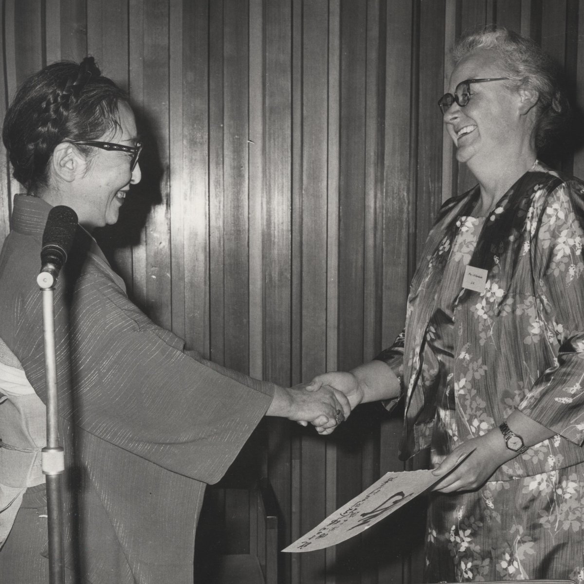Among the attendees was cancer specialist from Japan Dorothy Mizoguchi, who was one of several Japanese delegates at the first two ICWES conferences (pictured here with Isabel Hardwich from  @WESCentenary)
