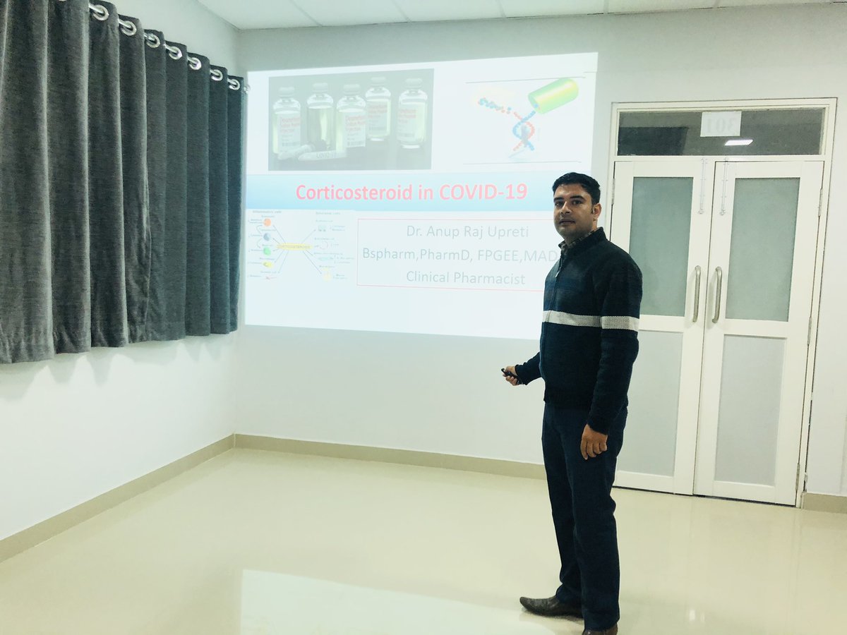 Karuna_Hospital's tweet photo. Corticosteroid in COVID-19
Presented By Dr. Anup Raj Upreti
Clinical Pharmacist https://t.co/2kNyyS2xio