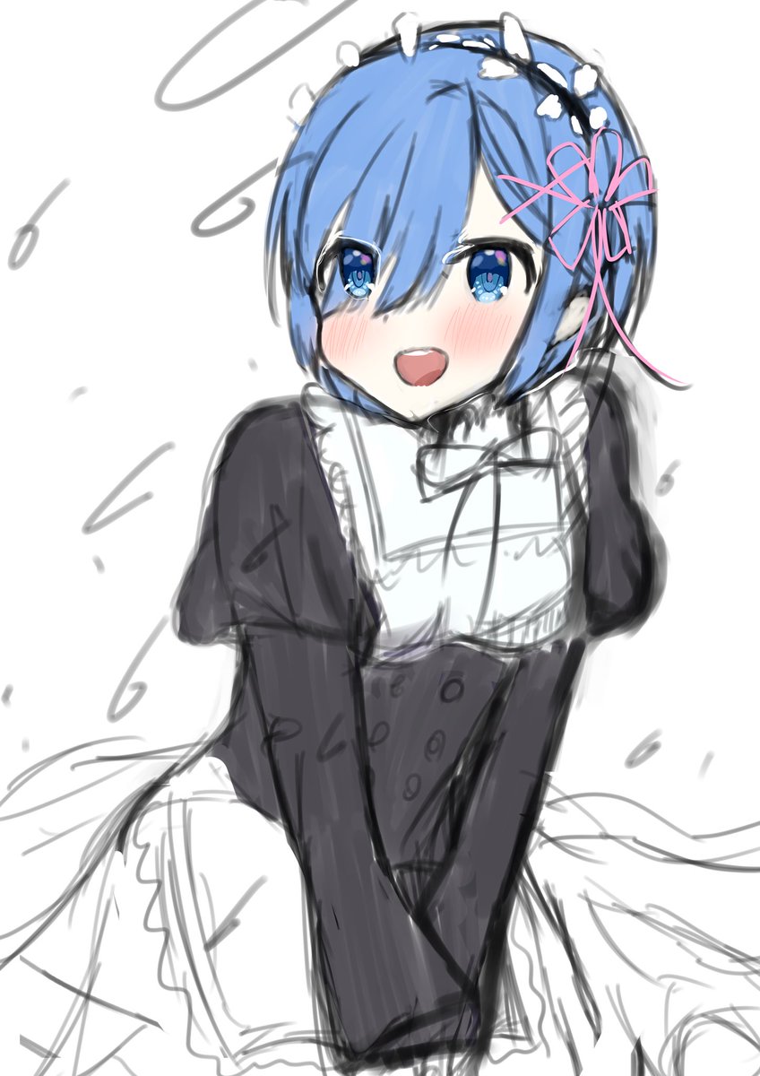 鍋奉行 お絵描き 簡単にラフです 他の方のレムちゃんむっちゃ可愛いです Illust Illustration イラスト リゼロ リゼロから繋がるこのファン Drawing レム