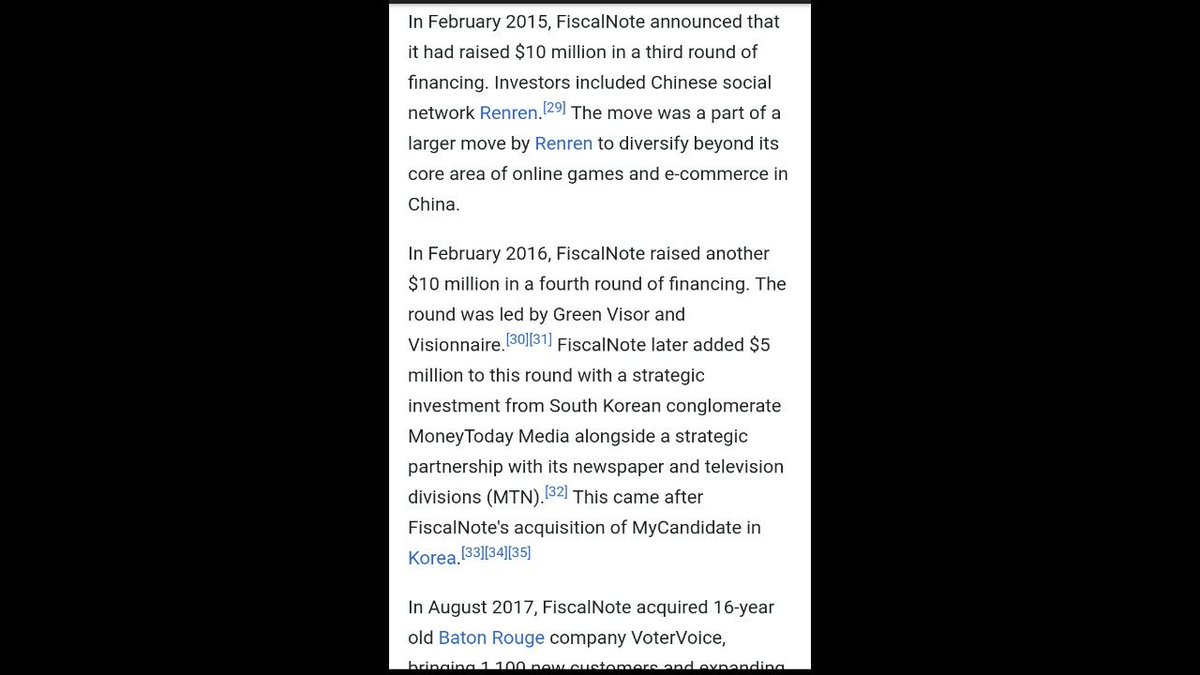 RenRen who has at least one director Chuanfu Wang who is the Founder, Chairman & CEO of BYD is an investor in FiscalNote...BYD is connected to the CCP