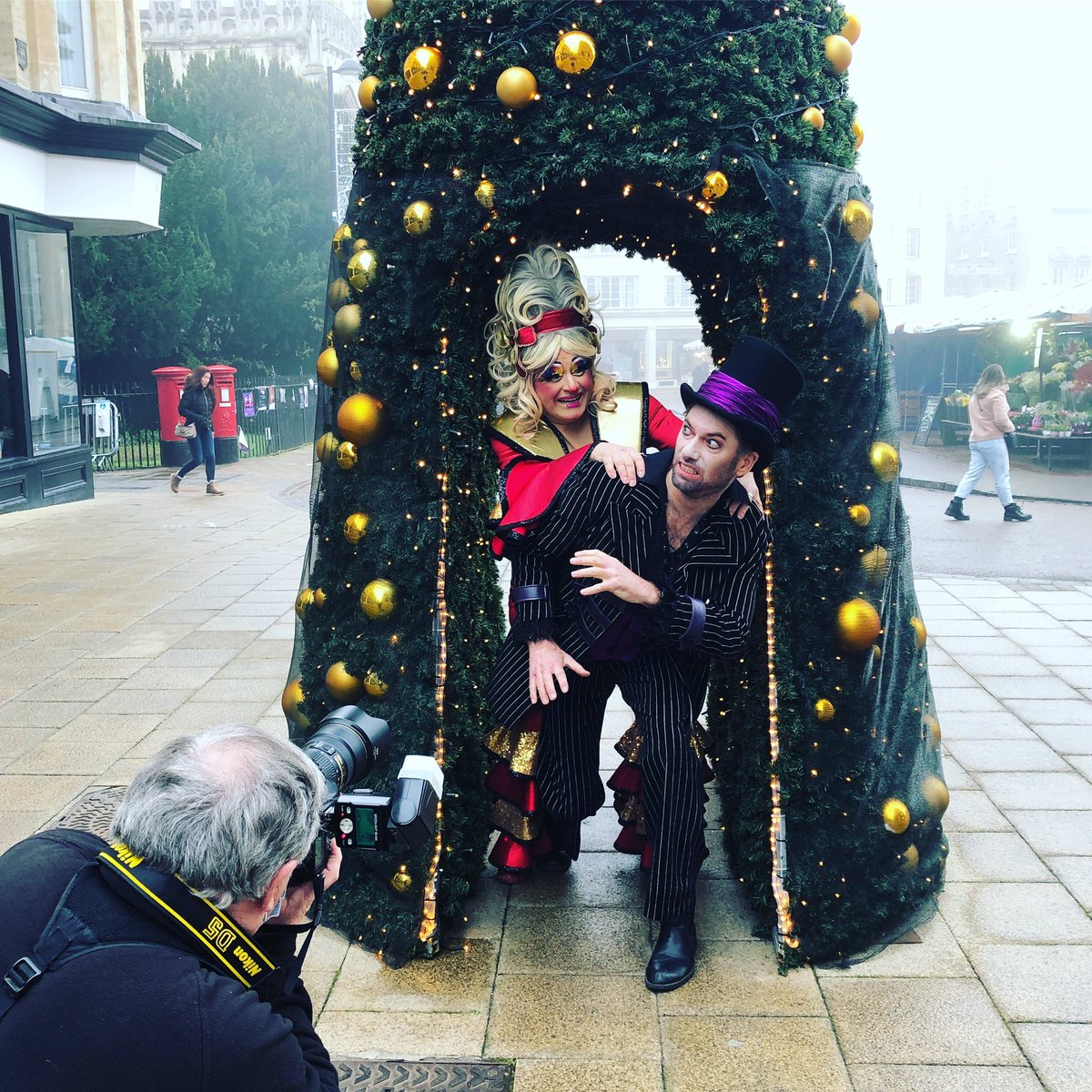 Count Covidula doesn’t look thrilled that he’s bubbled up with Dame Trott (fun fact: our entire cast have formed a household in order to bring panto back to Cambridge safely this year!) Grab a copy of Wednesday’s <a href="/CambridgeIndy/">Cambridge Independent</a> to see them in action 🎭🌟🎄