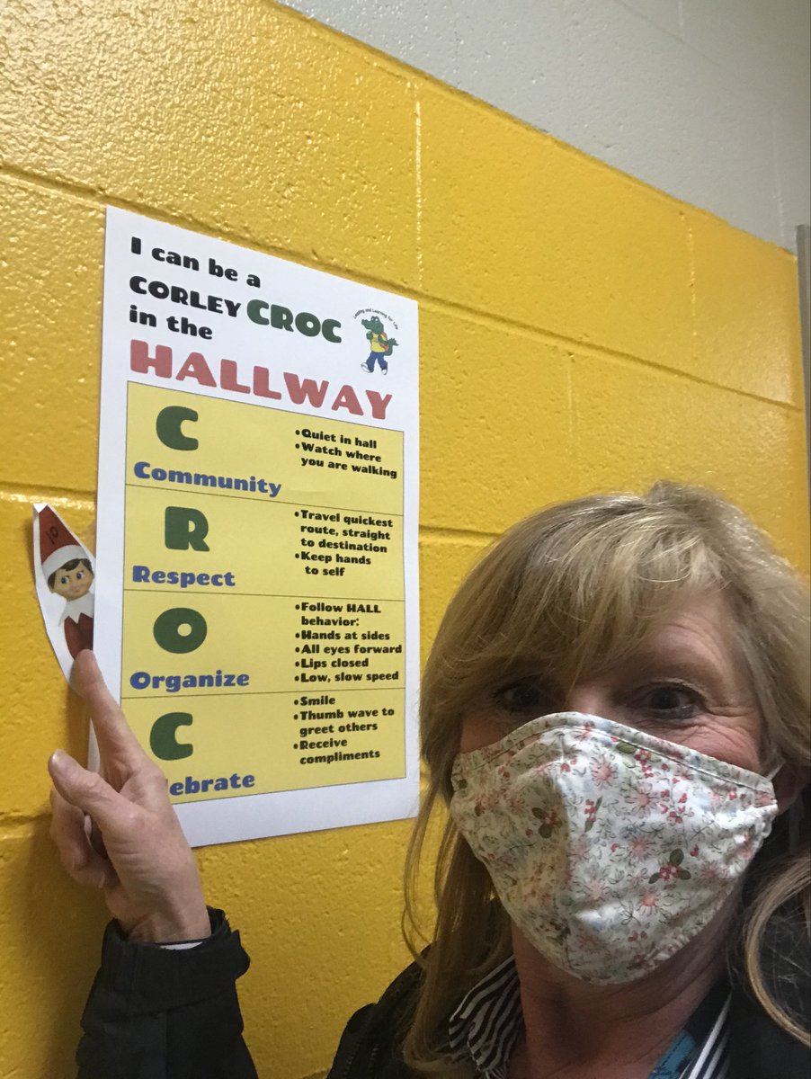Found this little cute elf on the yellow hallway.  #HECElvesOnTheLoose ⁦<a href="/hecorleyelem/">H.E. Corley Elem</a>⁩