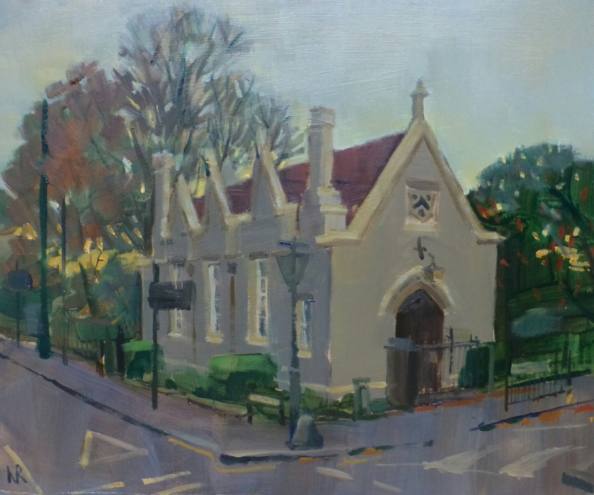 Painting the Old Grammar School in Dulwich village yesterday. I cycled there over the hill from Sydenham, but had to get off & push on the way back! The artcitect of this building is Sir Charles Barry, who also did Dulwich College & the Houses of Parliament. Victorian Gothic!