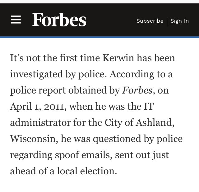 He has held Senior IT positions previously in other states. Got himself into a bit of trouble with a phishing scam and stepped down to avoid charges.