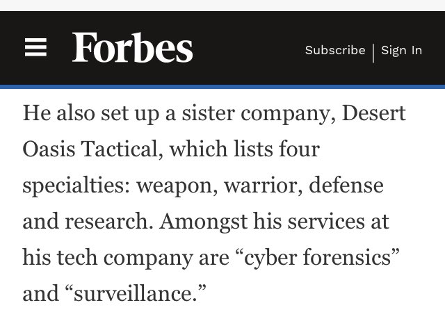 So he steps down and sets up his own IT services company in MERCER Wisconsin, closes that company in 2019 and then decides to get into the cybersecurity side of the business under Desert Oasis Tactical, during in a contentious election cycle? In Maricopa County?