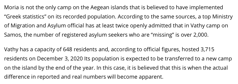 And, actually, there is a phrase that could describe the numbers presented by the government: "Greek statistics"."Greek statistics" seem to be implemented in Samos, too, where 2,000 asylum seekers are thought to be missing.