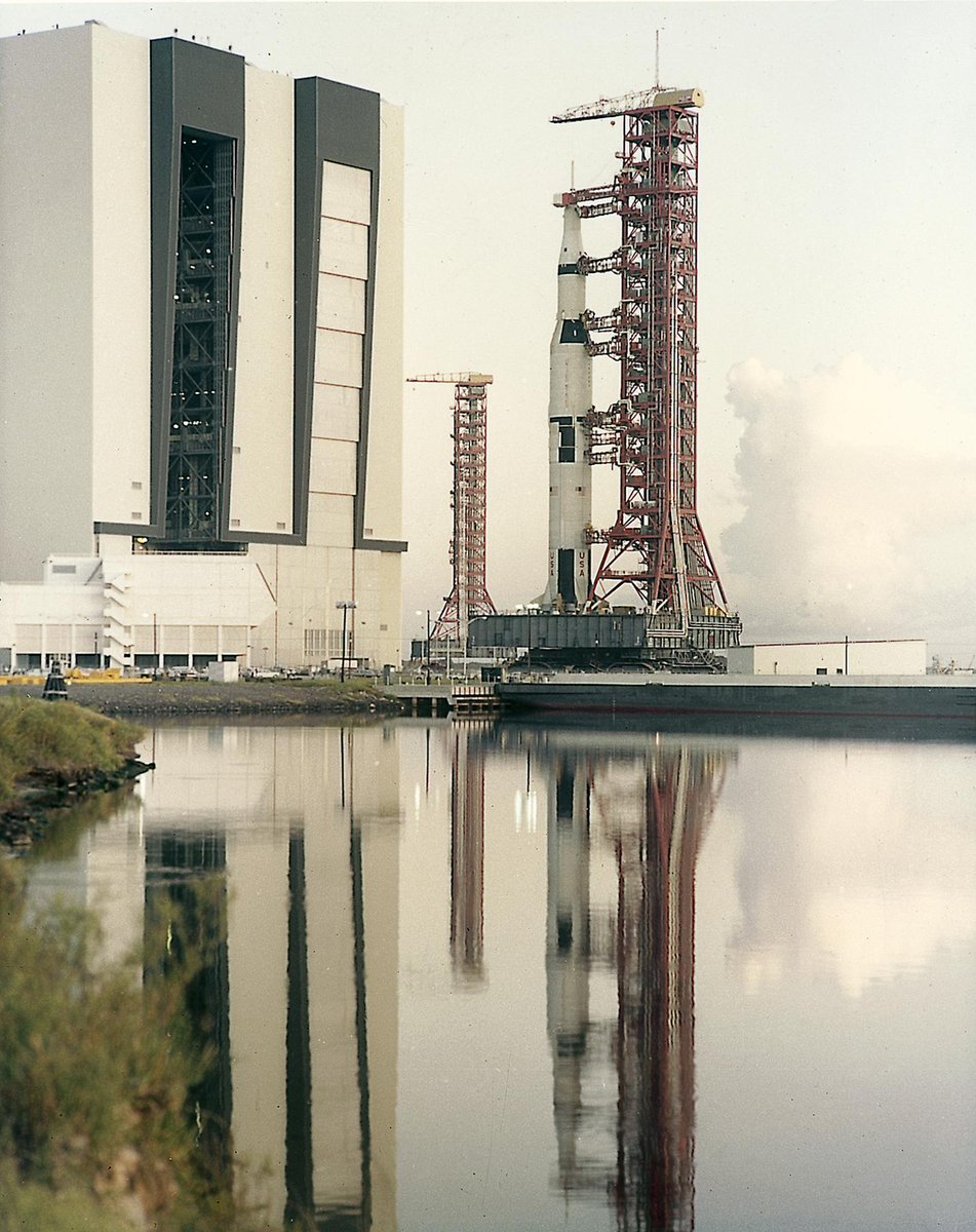 The Apollo 4 stack making its way to the launch pad in November 1967.
