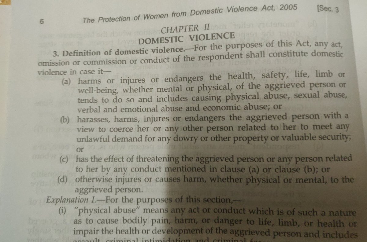 Section 18(d), is a CutCopypaste from Section 3(a) of Protection of Women from Domestic Violence Act, 2005. A provision in the context of a civil remedy law to define 'domestic violence' is being imposed in this Act to create criminal remedy.  #nosgbv  #prajnya16days.17/