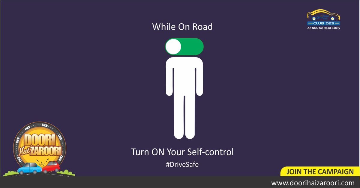 ClubD2S's tweet photo. Change your mindset towards others driving on the roads who annoy you by accepting that other drivers are less than perfect and that the people driving ahead of you will make mistakes.
Slow down, let them go, and always follow #TrafficDistancing.
#RoadSafety #DooriHaiZaroori https://t.co/l2HK4qB9r4