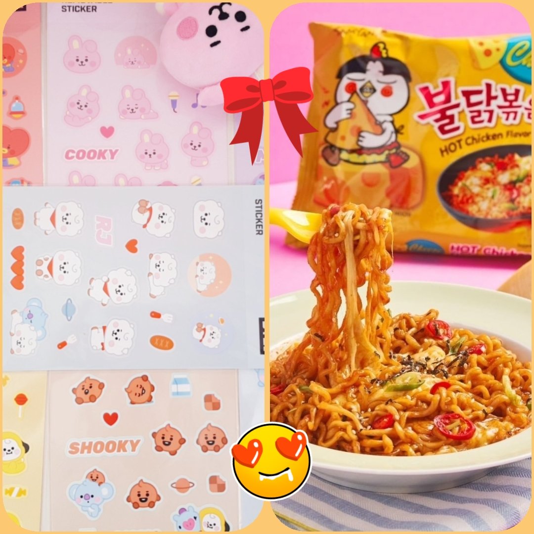 🎉 ÇEKİLİŞ VAR🎉

🔹️1 adet Orjinal BT21 Baby Sticker (seçim yapabilecek) 
🔹️1 adet Samyang Ramen (Helal damgalı)
Çekilişe katılmak için,
- Beni ve <a href="/DoYouLikeMochi/">MOCHI SHOP🍡</a>  hesabını takip etmek
- Bu tweeti RT ve Beğeni
- Yoruma iki arkadaş etiketlemek
Bol şans ☺️