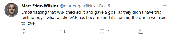 Which brings us to Match of the Day's visualisation of the ball going out of play.When you get this, it obviously leads to tweets like this asking why VAR doesn't have the technology.