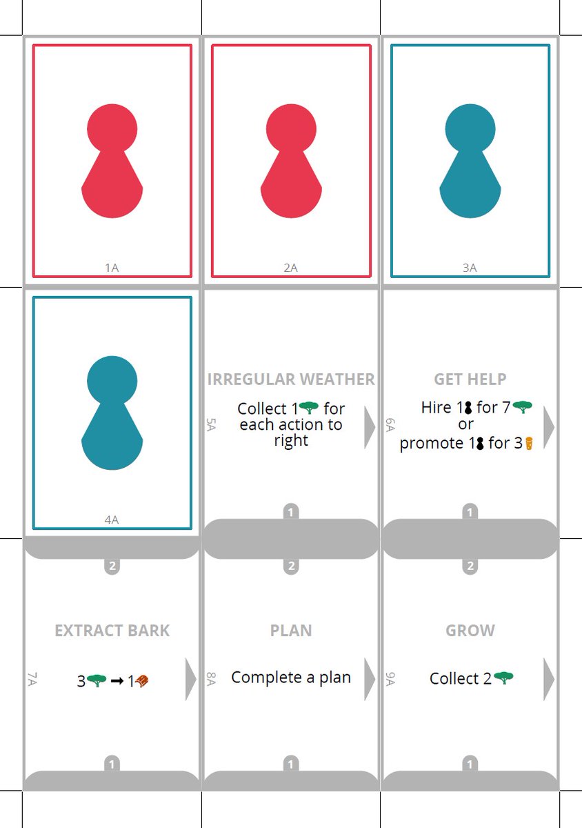 One page of the Cortiça print and play, showing 9 cards side by side.