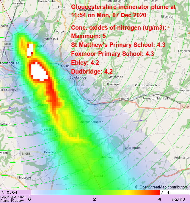 plumeplotter's tweet photo. Latest Gloucestershire incinerator plume plot, 11:54 07/12/20 #Ebley #Dudbridge #Randwick https://t.co/mtbEc3uClI https://t.co/jERWmYdGCJ