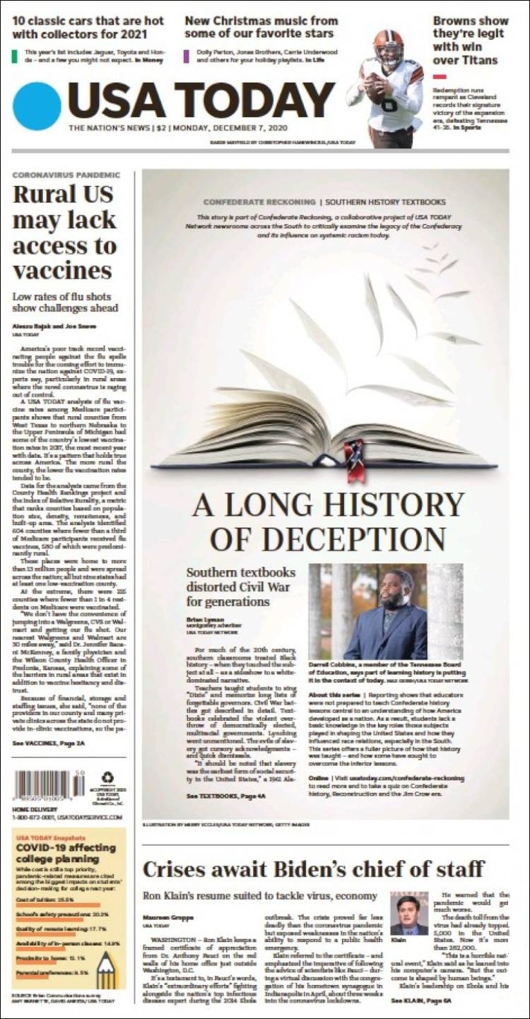 𝙵𝚛𝚘𝚗𝚝 𝙿𝚊𝚐𝚎𝚜 𝚃𝚘𝚍𝚊𝚢 A Long History Of Deception Southern Textbooks Distorted Civil War For Generations Lyman Brian Monday Frontpagestoday Usa Usatoday T Co 05iu1cqwc0